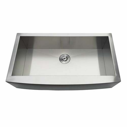 Kingston Brass GKTSF36209 Gourmetier Brushed Stainless Steel Drop-In Single Bowl Farmhouse Sink