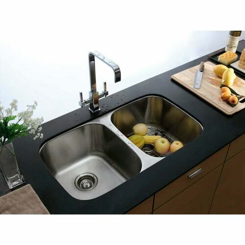 Kingston Brass GKUD32194 Gourmetier Brushed Undermount Double Bowl Kitchen Sink