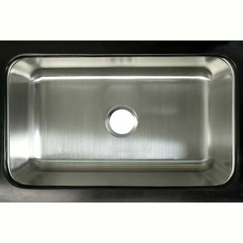 Kingston Brass GKUS3018 Gourmetier Brushed Undermount Single Bowl Kitchen Sink