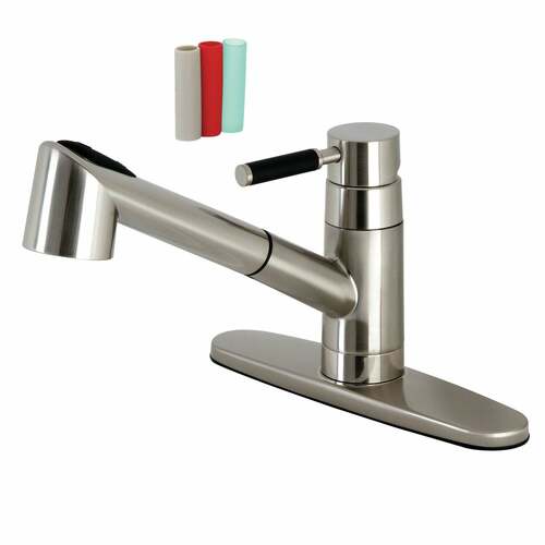 Kingston Brass GSC8578DKL Gourmetier Kaiser Brushed Nickel Single-Handle Pull-Out Kitchen Faucet