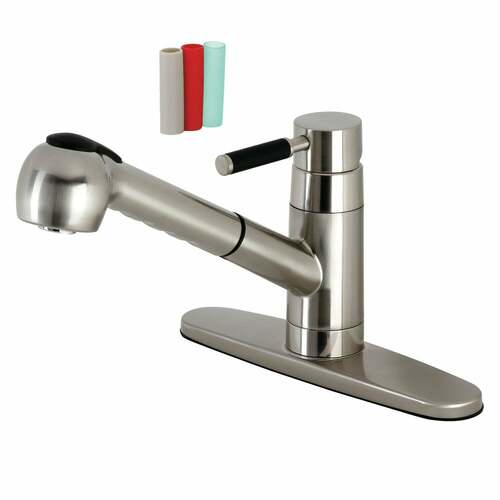 Kingston Brass GSC888DKLSP Gourmetier Brushed Nickel Single-Handle Pull-Out Kitchen Faucet
