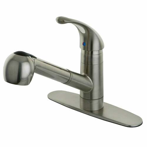 Kingston Brass GSC888NCLSP Gourmetier Century Brushed Nickel Single-Handle Kitchen Faucet with Sprayer