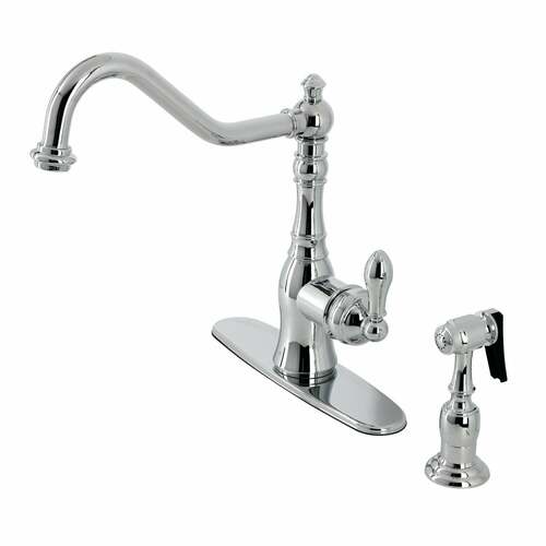 Kingston Brass GSY7701ACLBS Gourmetier American Classic Single-Handle Kitchen Faucet with Side Sprayer
