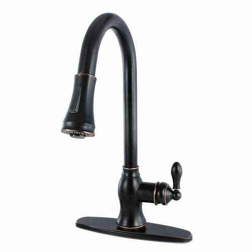 Kingston Brass GSY7776ACL Gourmetier American Classic Pull-Down Kitchen Faucet, Naples Bronze