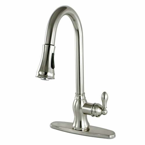 Kingston Brass GSY7778ACL Gourmetier American Classic Pull-Down Kitchen Faucet, Brushed Nickel