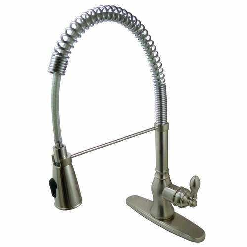Kingston Brass GSY8898ACL Gourmetier American Classic Single-Handle Pre-Rinse Kitchen Faucet, Nickel