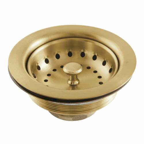 Kingston Brass K111BBB Tacoma Brushed Brass Kitchen Sink Basket Strainer, Stainless Steel