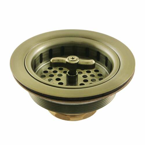 Kingston Brass K212AB Tacoma Spin Seal Antique Brass Sink Basket Strainer