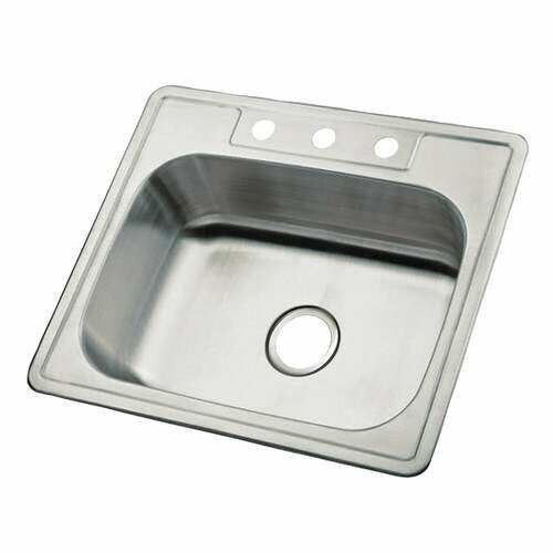Kingston Brass K25228BN Gourmetier Carefree Brushed Drop-in Single Bowl Kitchen Sink