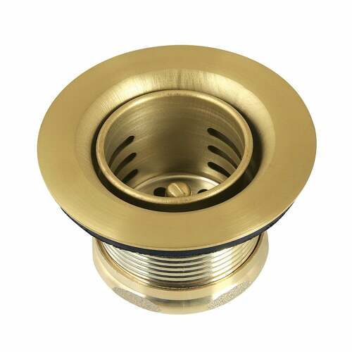 Kingston Brass K451BBB Portland Brushed Brass Bar Sink Basket Strainer, Stainless Steel