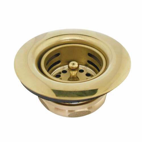 Kingston Brass K461BPB Tacoma Polished Brass Bar Sink Duo Basket Strainer, Stainless Steel