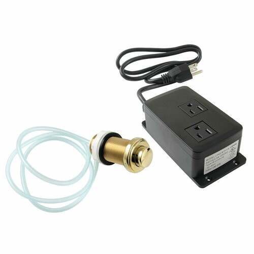 Kingston Brass KADK212 Trimscape Polished Brass Dual Outlet Garbage Disposal Air Switch Kit