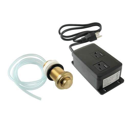 Kingston Brass KADK217 Trimscape Brushed Brass Dual Outlet Garbage Disposal Air Switch Kit