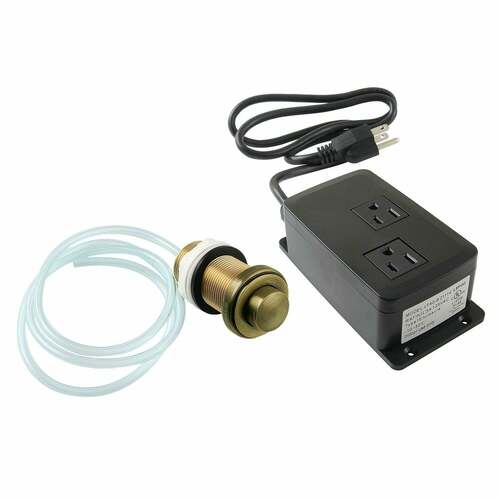 Kingston Brass KADK21AB Trimscape Antique Brass Dual Outlet Garbage Disposal Air Switch Kit