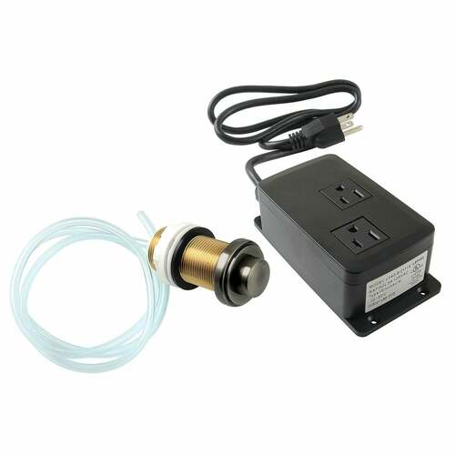 Kingston Brass KADK21VN Trimscape Dual Outlet Garbage Disposal Air Switch Kit - Black Stainless