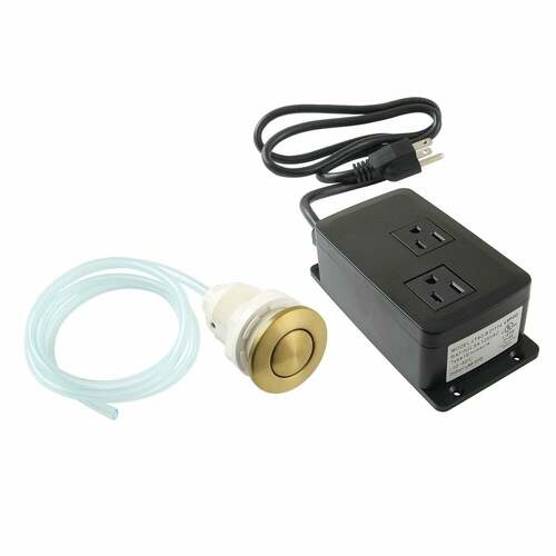 Kingston Brass KADK317 Trimscape Brushed Brass Dual Outlet Garbage Disposal Air Switch Kit