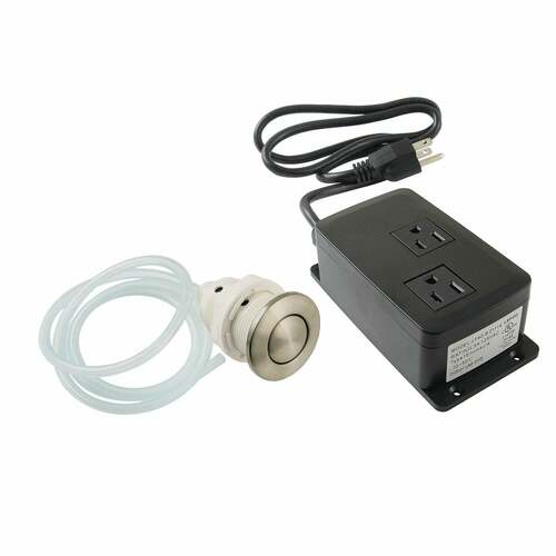Kingston Brass KADK318 Trimscape Brushed Nickel Dual Outlet Garbage Disposal Air Switch Kit