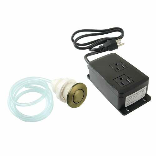Kingston Brass KADK31AB Trimscape Antique Brass Dual Outlet Garbage Disposal Air Switch Kit