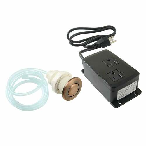 Kingston Brass KADK31AC Trimscape Antique Copper Dual Outlet Garbage Disposal Air Switch Kit
