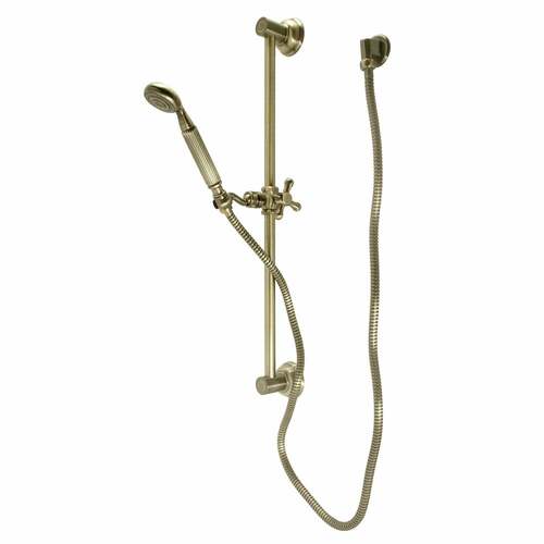 Kingston Brass KAK3423W3 Made to Match Antique Brass Shower System with Grab Bar Hand Shower