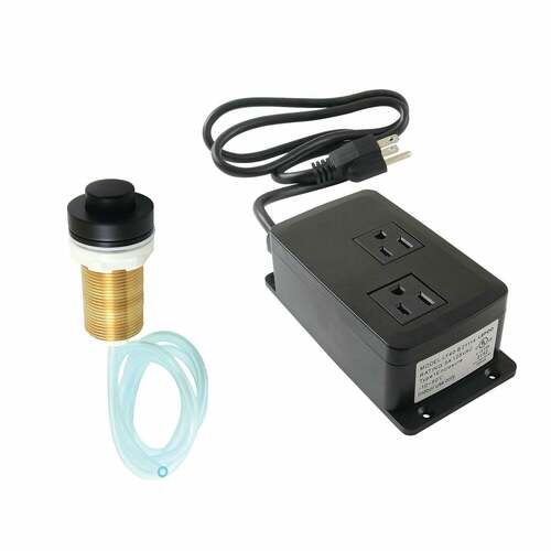 Kingston Brass KAMDK210 Trimscape Matte Black Dual Outlet Garbage Disposal Air Switch Kit
