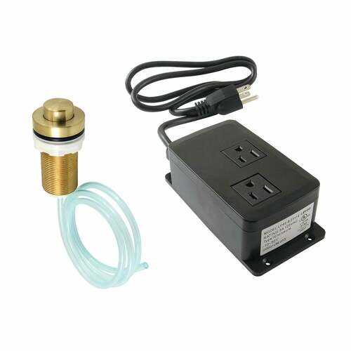 Kingston Brass KAMDK217 Trimscape Brushed Brass Dual Outlet Garbage Disposal Air Switch Kit