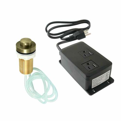Kingston Brass KAMDK21AB Trimscape Antique Brass Dual Outlet Garbage Disposal Air Switch Kit