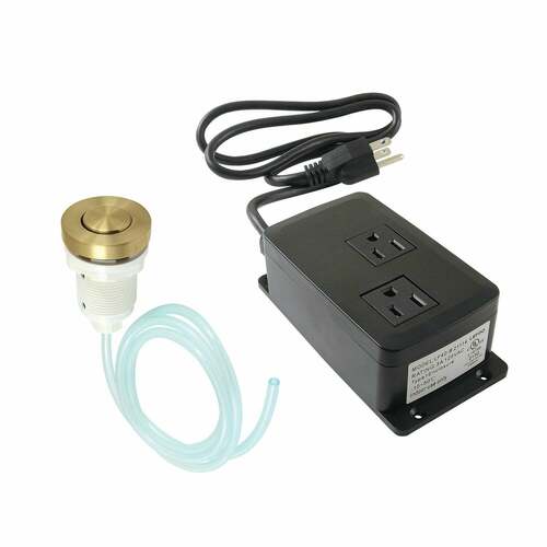 Kingston Brass KAMDK317 Trimscape Brushed Brass Dual Outlet Garbage Disposal Air Switch Kit