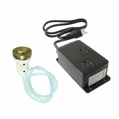 Kingston Brass KAMDK31AB Trimscape Antique Brass Dual Outlet Garbage Disposal Air Switch Kit