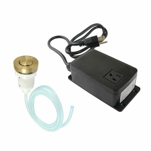 Kingston Brass KAMSK317 Gourmetier Brushed Brass Single Outlet Garbage Disposal Air Switch Kit