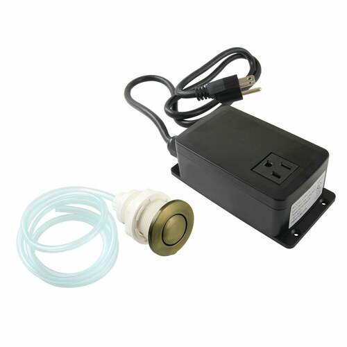 Kingston Brass KASK31AB Trimscape Antique Brass Single Outlet Garbage Disposal Air Switch Kit
