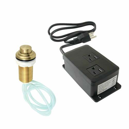 Kingston Brass KATDK217 Trimscape Brushed Brass Dual Outlet Garbage Disposal Air Switch Kit