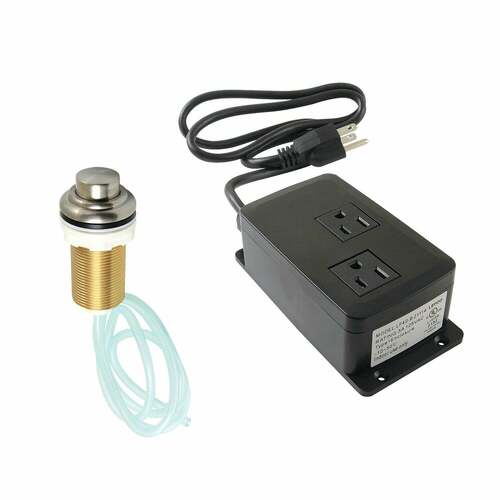 Kingston Brass KATDK218 Trimscape Brushed Nickel Dual Outlet Garbage Disposal Air Switch Kit