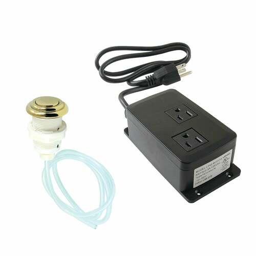 Kingston Brass KATDK312 Trimscape Polished Brass Dual Outlet Garbage Disposal Air Switch Kit