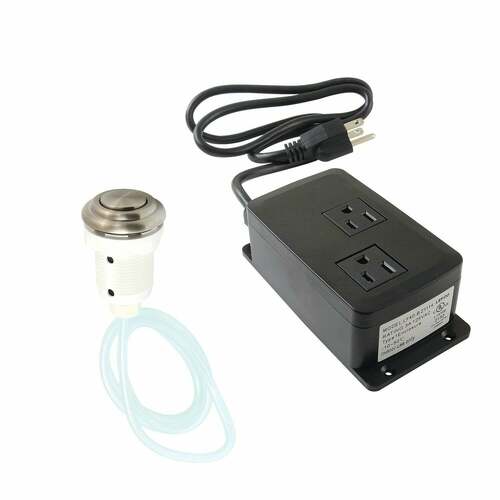 Kingston Brass KATDK318 Trimscape Brushed Nickel Dual Outlet Garbage Disposal Air Switch Kit