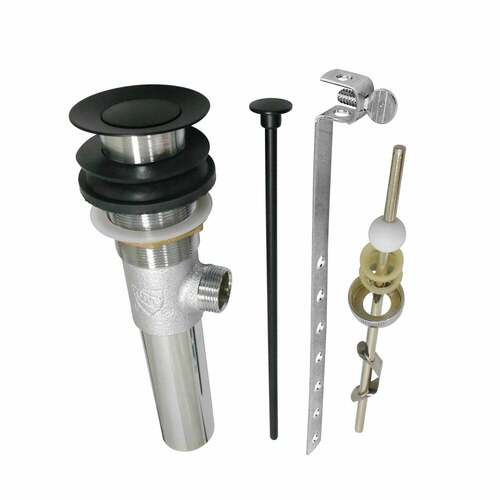 Kingston Brass KB1000MB Matte Black Brass Pop-Up Drain with Overflow, 22 Gauge