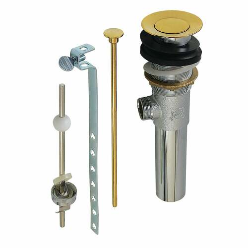 Kingston Brass KB1007SB Brushed Brass 22 Gauge Pop-Up Drain with Overflow