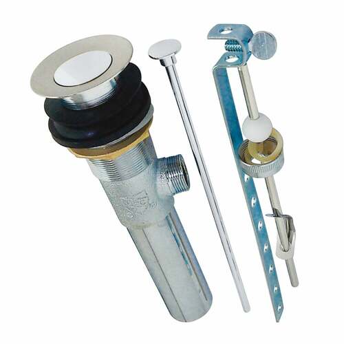 Kingston Brass KB1007 Brass Pop-Up Drain with Overflow, 22 Gauge, Brushed Nickel/Chrome