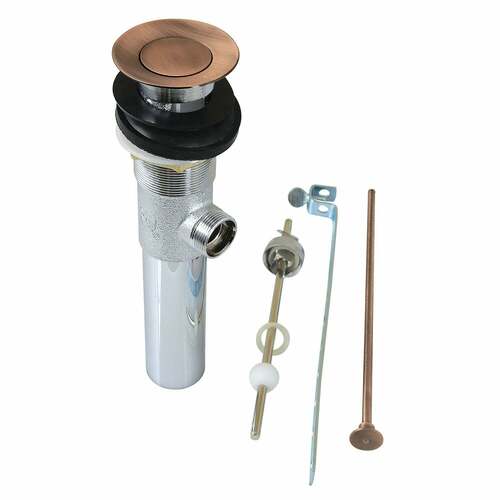 Kingston Brass KB100AC Antique Copper Brass Pop-Up Drain with Overflow, 22 Gauge