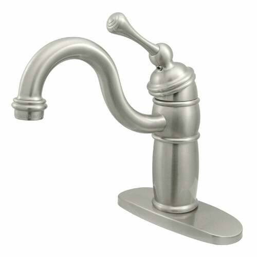 Kingston Brass KB1488BL Vintage Brushed Nickel Single-Handle Monoblock Bar Faucet