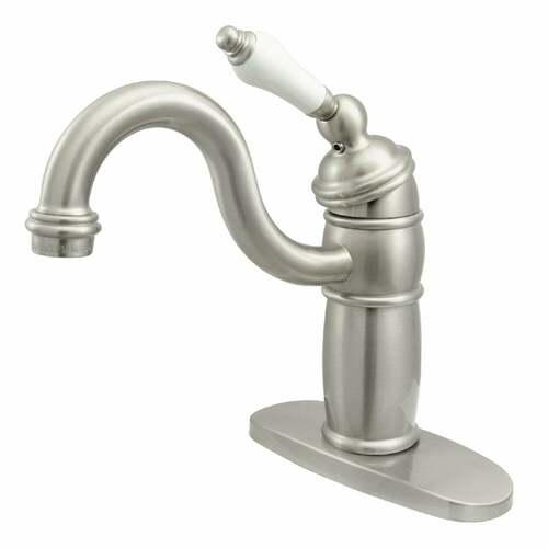 Kingston Brass KB1488PL Victorian Brushed Nickel Single-Handle Monoblock Bar Faucet