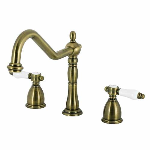 Kingston Brass KB1793BPLLS Bel-Air Antique Brass Double-Handle Widespread Kitchen Faucet