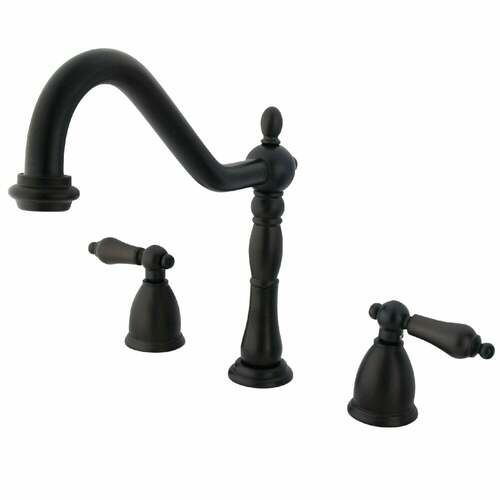 Kingston Brass KB1795ALLS Heritage Double-Handle Widespread Kitchen Faucet, Oil Rubbed Bronze