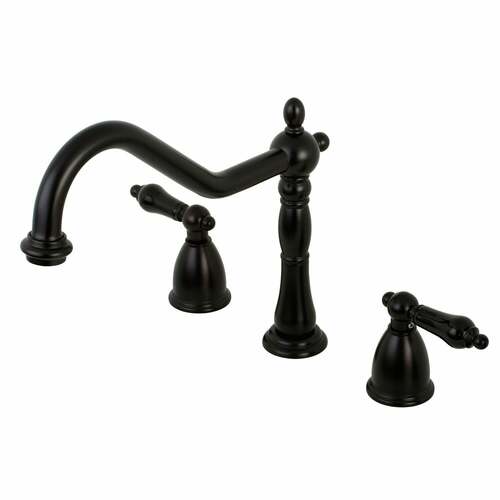 Kingston Brass KB1795PKLLS Duchess Double-Handle Widespread Kitchen Faucet, Oil Rubbed Bronze