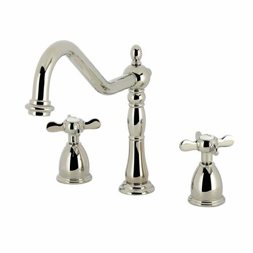 Kingston Brass KB1796BEXLS Essex Double-Handle Widespread Kitchen Faucet, Polished Nickel
