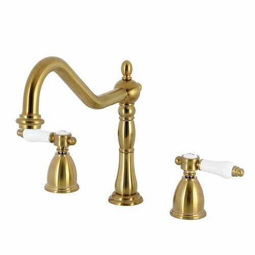 Kingston Brass KB1797BPLLS Bel-Air Double-Handle Widespread Kitchen Faucet - Brushed Brass