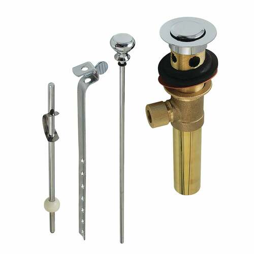 Kingston Brass KB2001 Polished Chrome Pop-Up Drain with Overflow, 22 Gauge