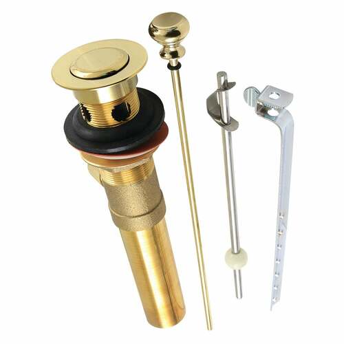Kingston Brass KB2002 Polished Brass Pop-Up Drain with Overflow, 22 Gauge