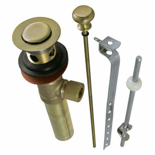 Kingston Brass KB2003 Antique Brass Pop-Up Drain with Overflow, 22 Gauge