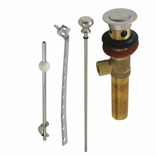 Kingston Brass KB2008 Brushed Nickel Pop-Up Drain with Overflow, 22 Gauge
